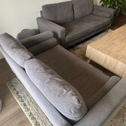 Gray Couch & Loveseat - Great Condition! 