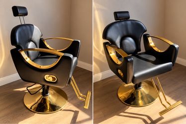 Black salon barber chair