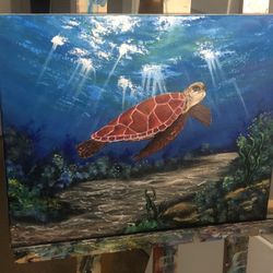 Acrylic Turtle Painting