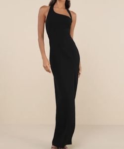 Lulus Unforgettable Composure Black Sz S Dress Gown
