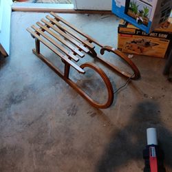 Christmas Wooden Sled Santa Decor