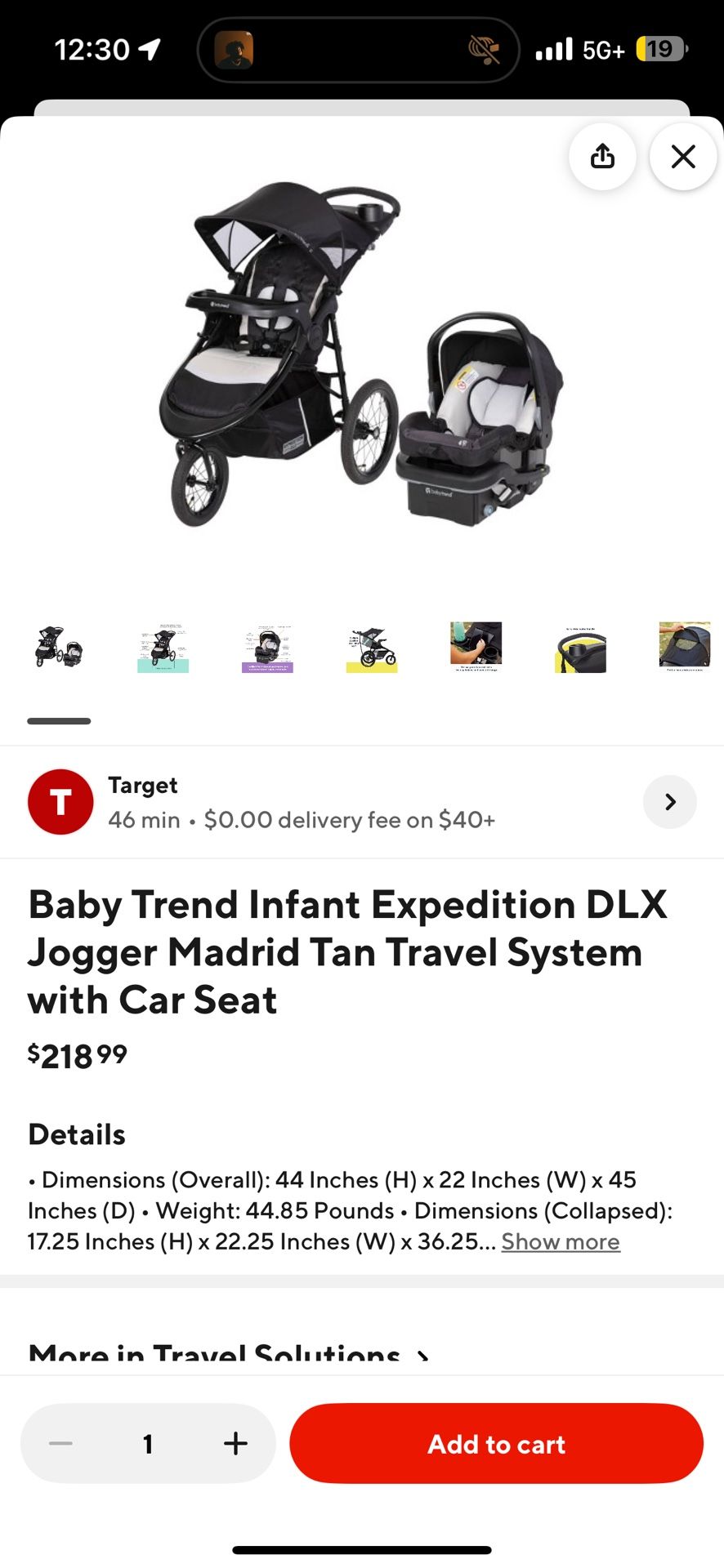 Babytrend Stroller (no Car seat Or Base Included)