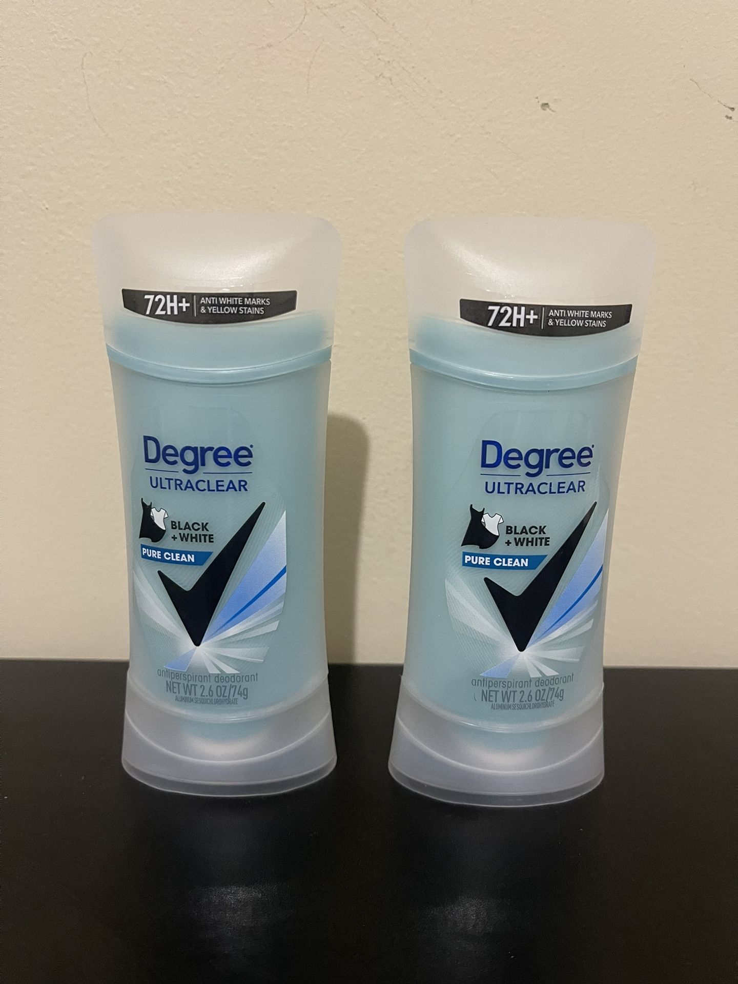 2Pack Degree Ultraclear Black+White Pure Clean Antiperspirant Deodorant 2.6 oz