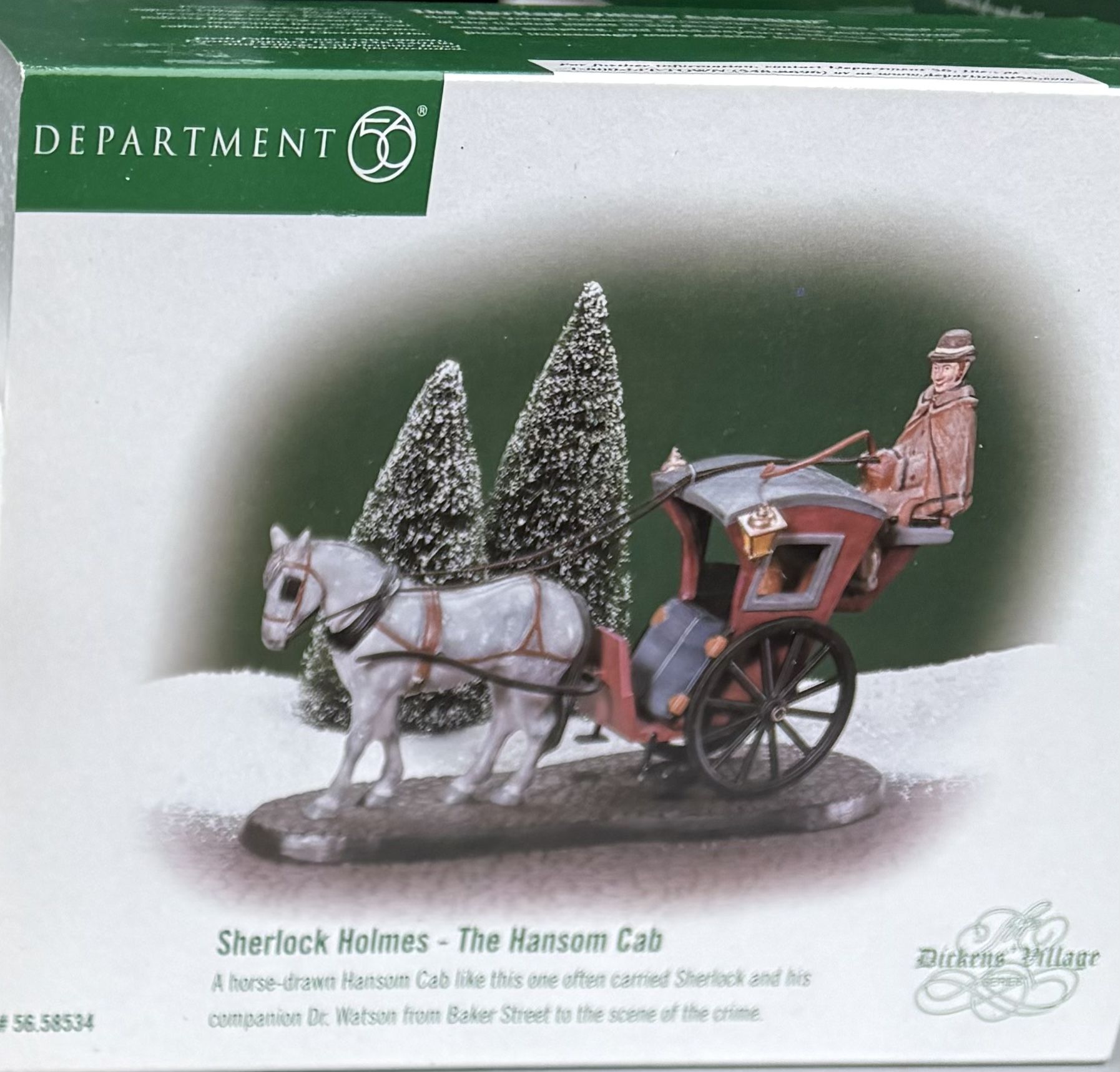 Sherlock Holmes, Dickens Village, Dept 56 The Hanson Cab