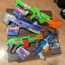 Massive Nerf & Adventure Force Blaster Lot - 4 Blasters + 90+ Darts