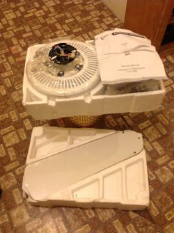 Brand new white California collection ceiling fan