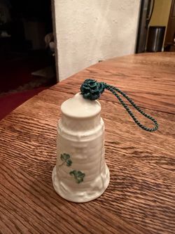 Vintage Belleek Porcelain Bell Ornament Dunore Lighthouse 12th Edition