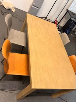 6ft long dinner table with 4 chairs