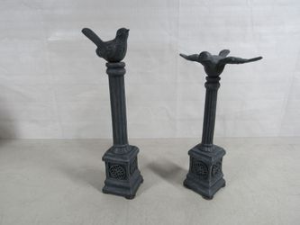 Song Birds Cast Iron Atop Of Classical Fluted Roman Columns Statues