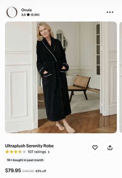 Onuia Ultraplush Serenity Robe Black