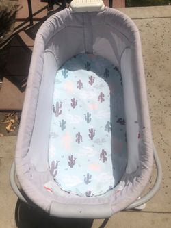 Baby Bassinet with Cactus Print Sheet