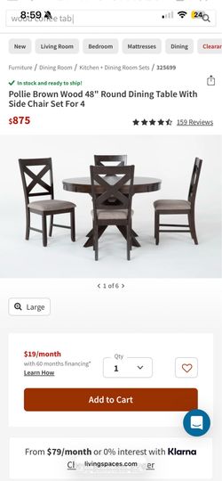 Wood Dining Set 4 Chair