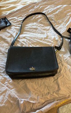 First Edition Black Leather Cross Body Purse