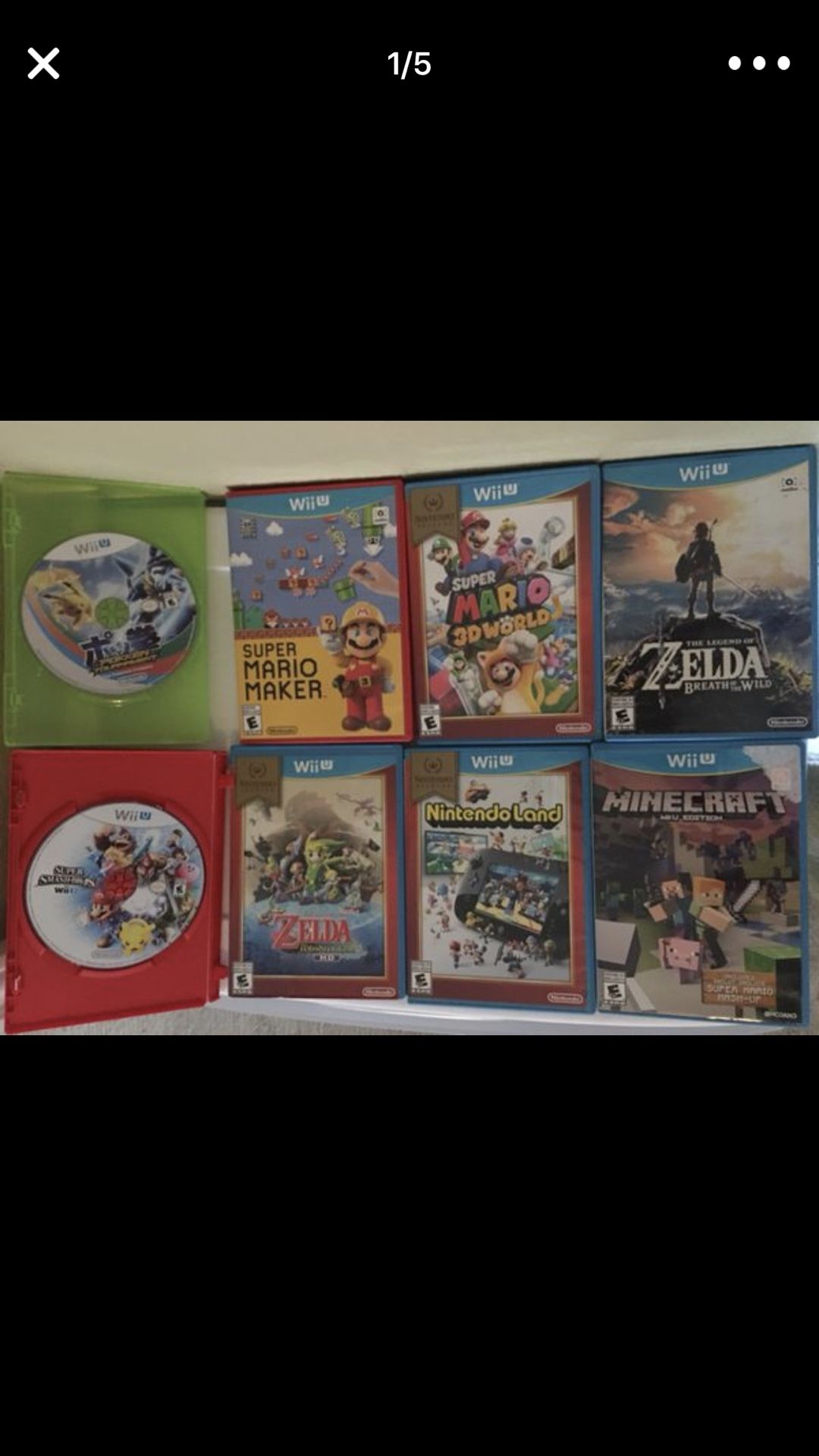 Nintendo Wii U Console with Games and Controllers