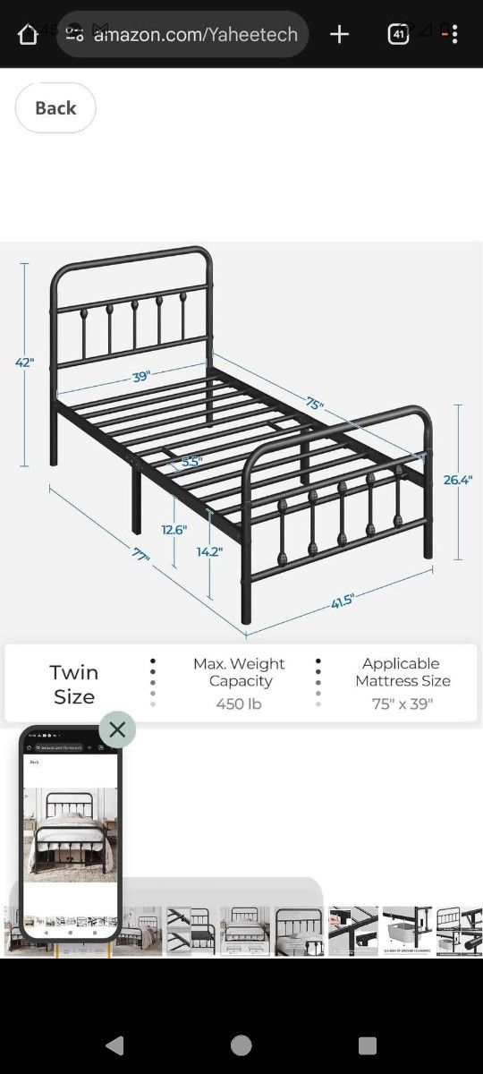 Twin Bed Frame Brand New in Box