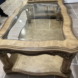 4 piece set of carved wood tables