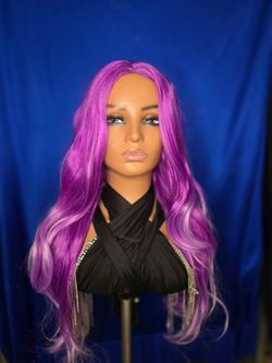 Long Purple Ombre Wavy Synthetic Wig 26" new