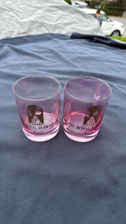 Vintage Royal Hawaiian Waikiki Pink Glasses – Set of 2