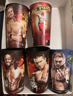 7 Eleven Super Big Gulp Cups WWE Summer Slam Lot of 5 2009-2011 All Stars