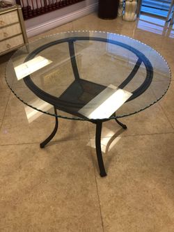 New glass top table
