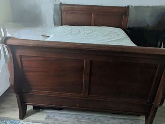 Queen Sleigh Bed Frame And Box Spring