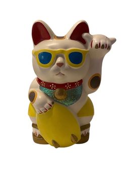 Vintage 1987’ Shaka Cat (Hawaii) Ceramic Bank
