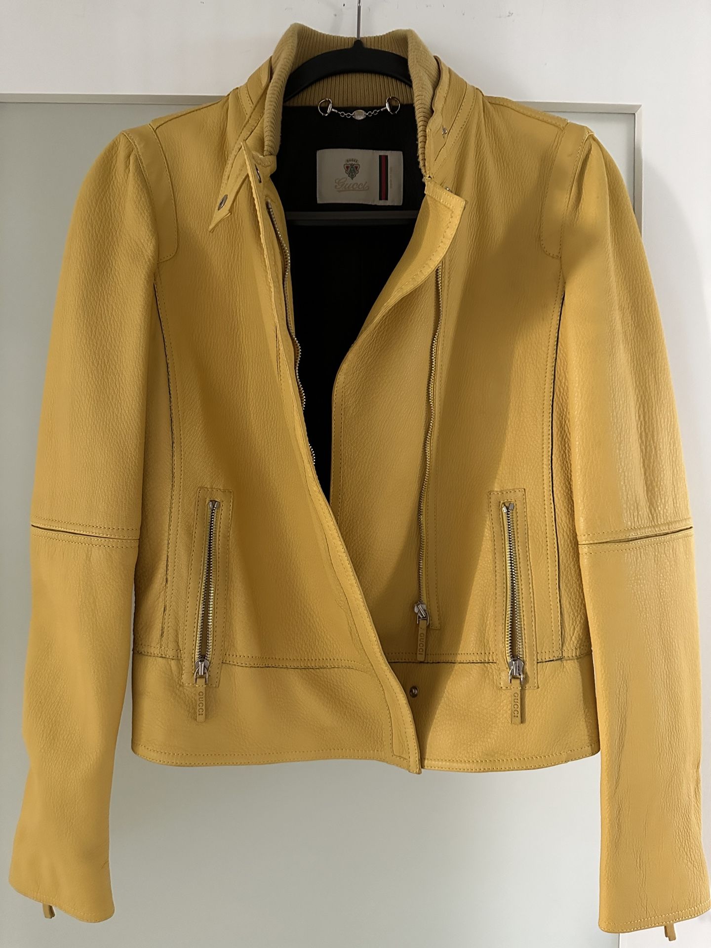 Gucci leather biker jacket. Size IT 42