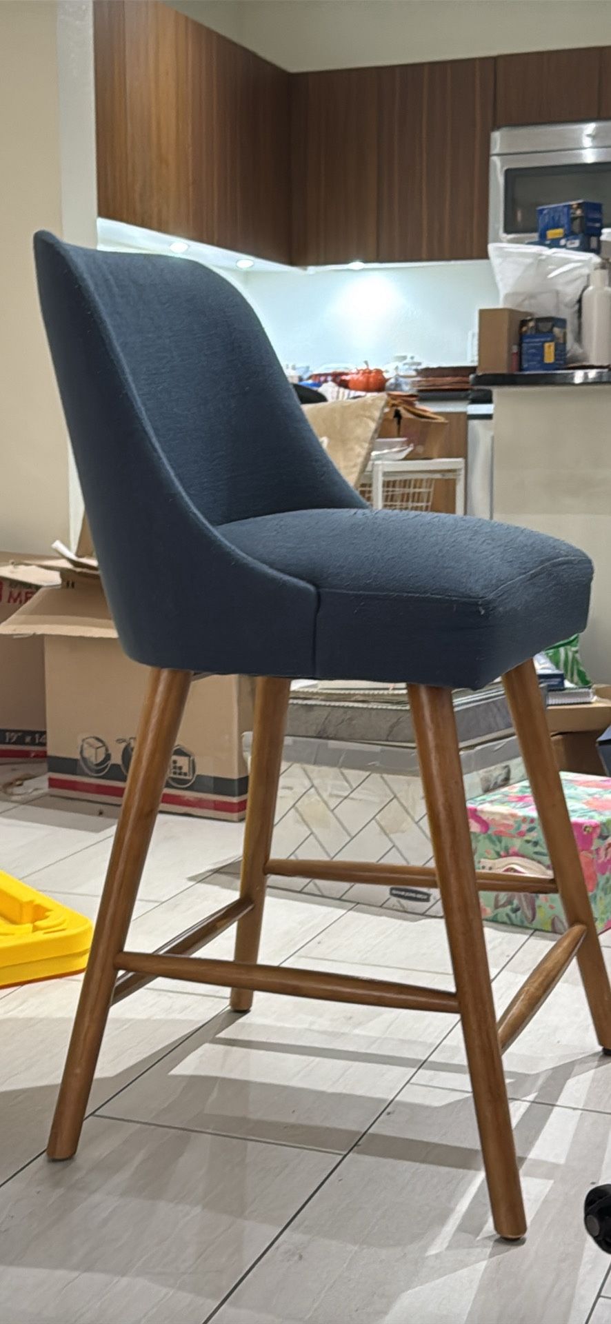 2 Blue Counter Height Stools