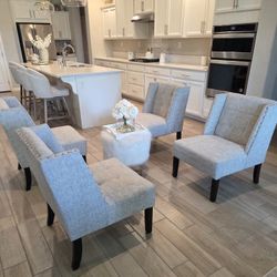 4 Beautiful Accent Chairs. Lightly used, in great condition. 

25"W x 33"H 

$425 Set Of 4