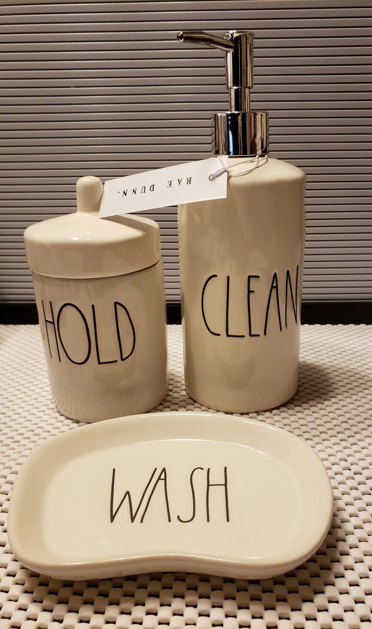 RAE DUNN BATHROOM ACCESSORIES
