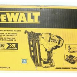 Dewalt DCN660D1 16ga Angled Finish Nailer Battery Powered Nail Gun - Brand New!