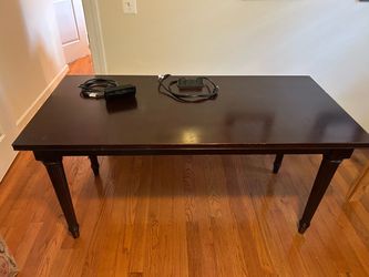 Solid Wood desk with embedded power supply