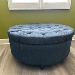 Blue Denim Ottoman