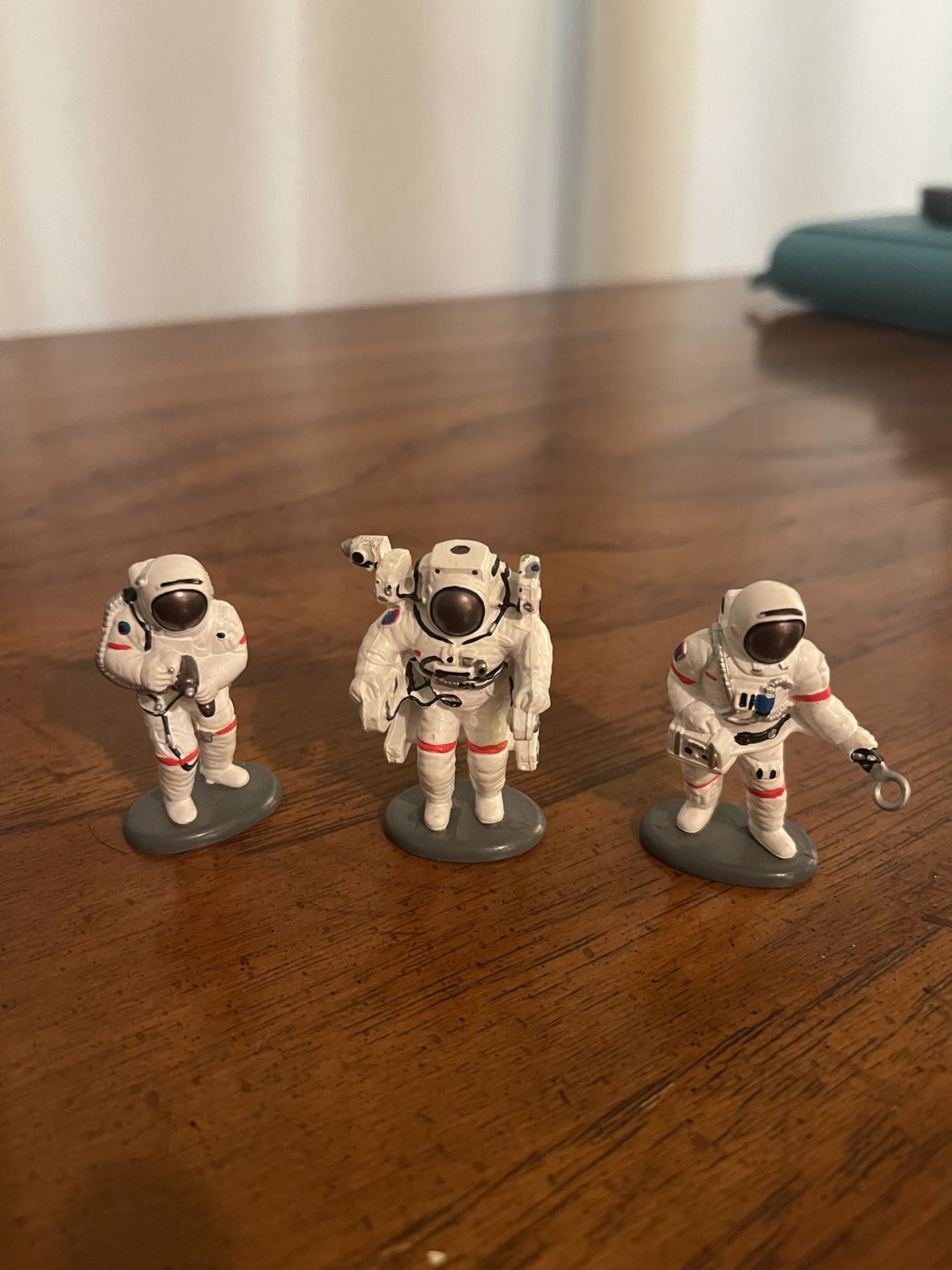 3 Vintage 1990s NASA Astronaut 2" Action Figures - Cake Topper Space Toys!