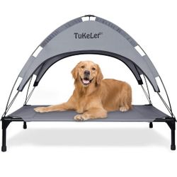 Elevated Dog Cooling Bed With Canopy 