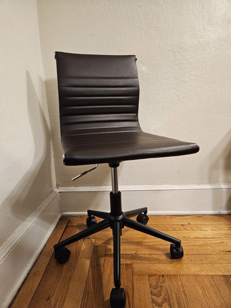 Faux Brown Leather Desk Chair