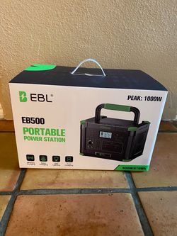 EBL Portable Power Station 500w(Peak 1000W), Camping Solar