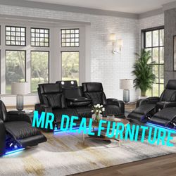 Furniture, Living Room Leather Led