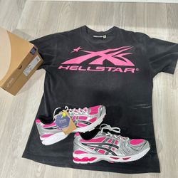 Hellstar Gel Tee & Pink Glo Asics Kayano 14