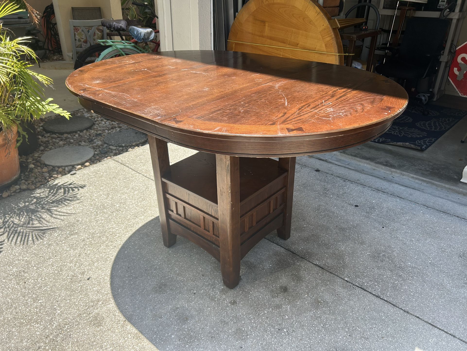 Beautiful, Solid Wood, High Top Dining Table, Seat Six!