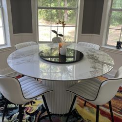 Marble Round Dining Table 