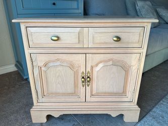 Vintage Raw Wood Accent Cabinet / Nightstand - 29"W x 17"D x 27"H