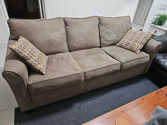 3 seat suede couch