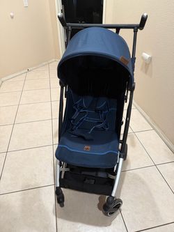 gb Pockit+ All City, Ultra Compact Lightweight Travel Stroller with Front Wheel Suspension, Full Canopy, and Reclining Seat in Night Blue