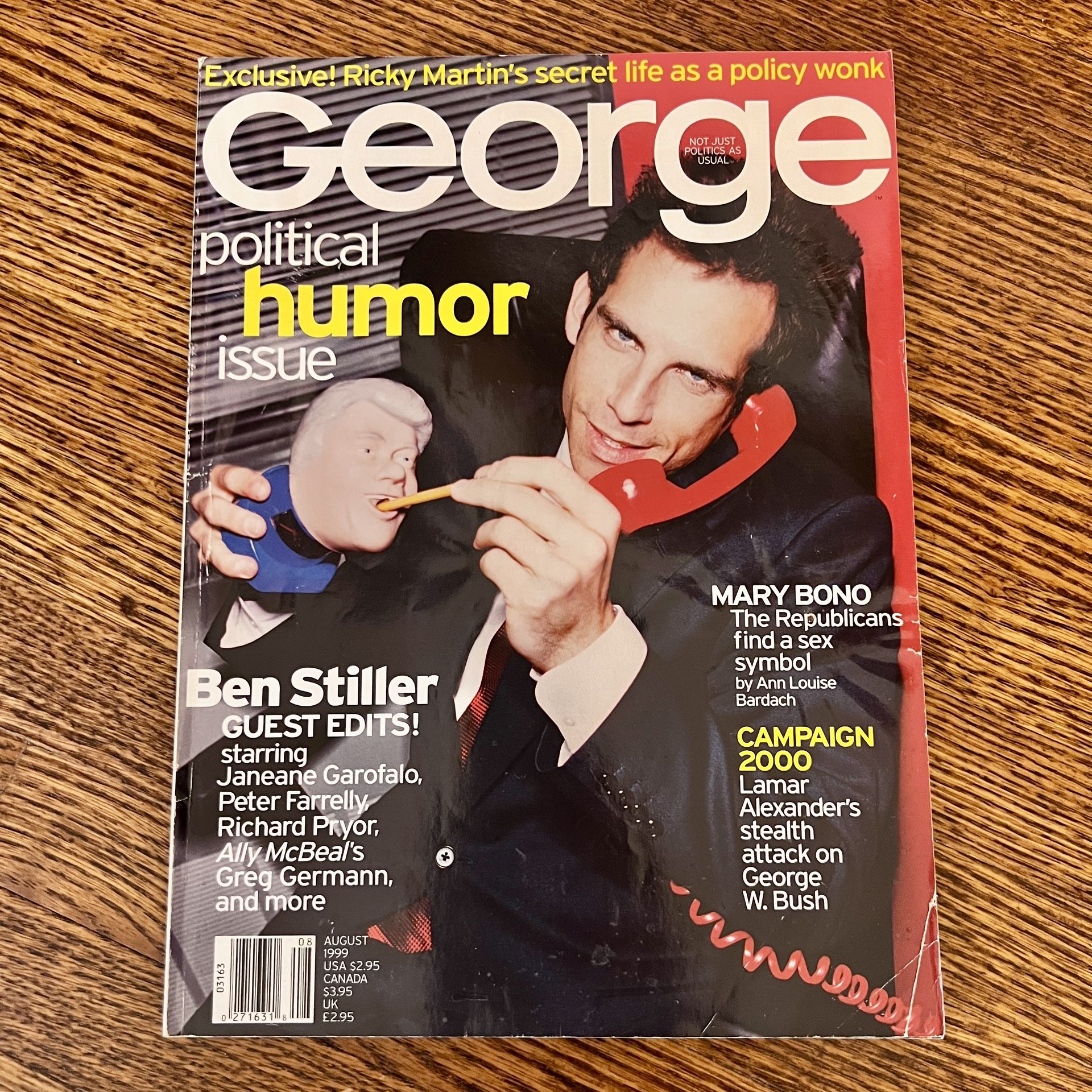 George Magazine - August 1999 - Political Humor Issue - Ben Stiller 