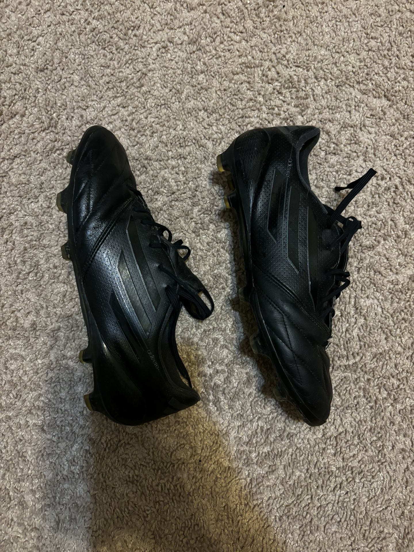 Adidas F50 Adizero Leather Black Soccer Cleats Boots US10.5 phantom/mercurial/tiempo/ predator/vapor