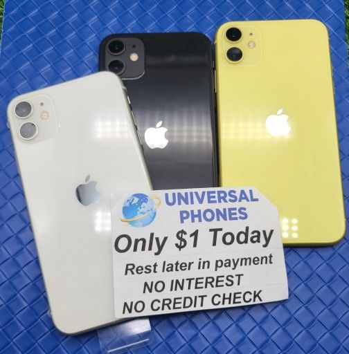 APPLE IPHONE 11 64GB DRONE $1 DOWN TODAY REST IN