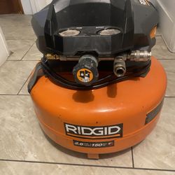 6 Gal. 150 PSI Portable Electric Oil-Free Jobsite Pancake Air Compressor with Dual Pressure Gauges and 2-Quick Couplers