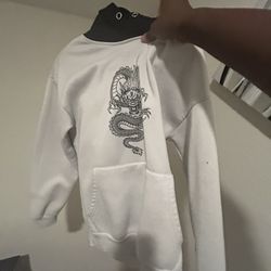 White Jacket And Black Hood With Dragon Logo