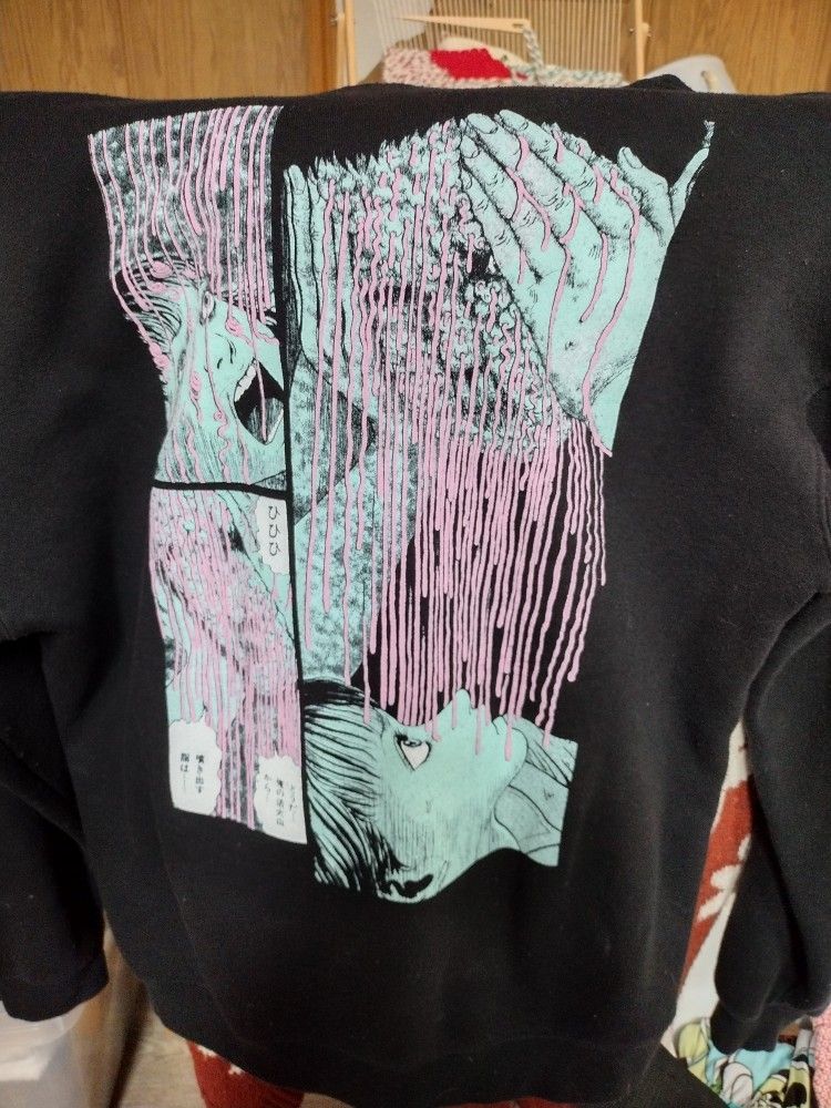 Junji Ito Collection Glyceride Gray Hoodie Small Crunchy Roll Anime Horror